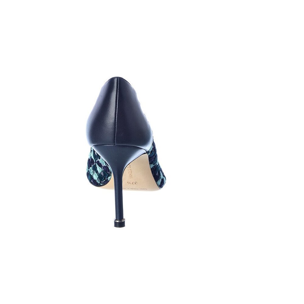 Manolo Blahnik Hangisi 90 Lace & Leather Pump - Picture 3 of 6